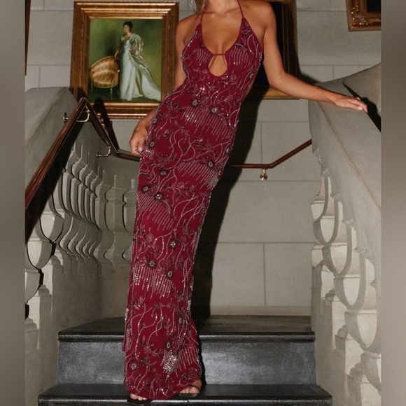 Peppermayo Dresses & Skirts - Peppermayo All For Love Maxi Dress - Burgundy
